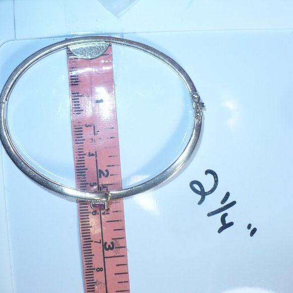 925 R China gold vermeil Sterling Silver Genuine Ruby hinged Bangle Bracelet - Picture 5 of 9